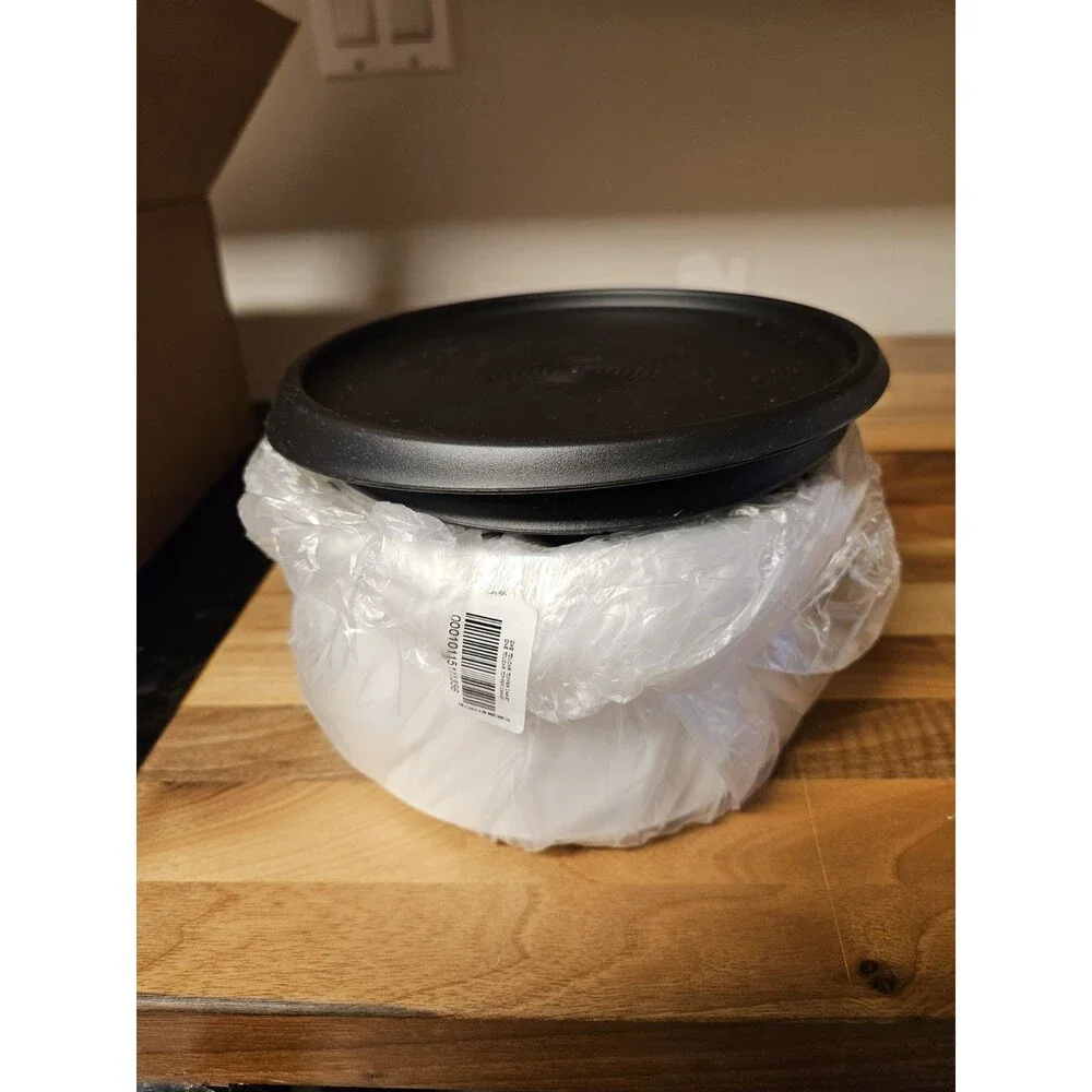 Set of 8 Tupperware One-Touch Topper & Reminder Canisters White W Black Lids New